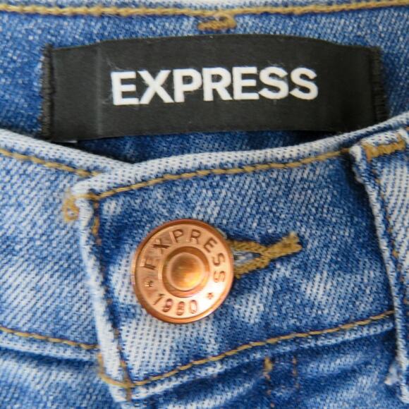 Express Cropped Flare High Rise Jeans with Beaded Ankle Detail Size 4 - Picture 5 of 7